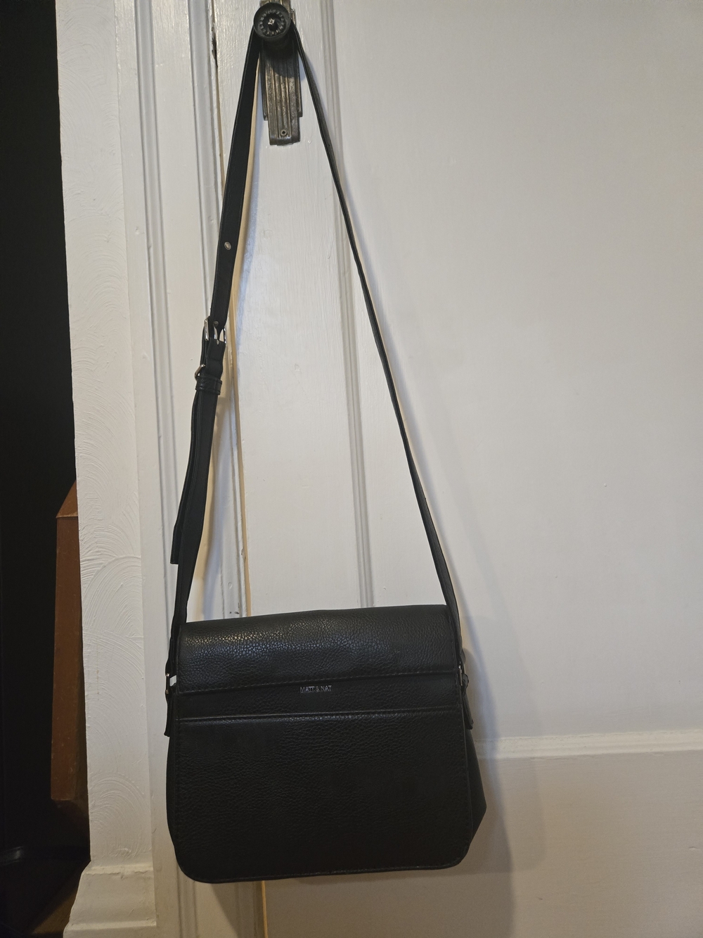 Matt & Nat Black Vegan Leather Crossbody Bag